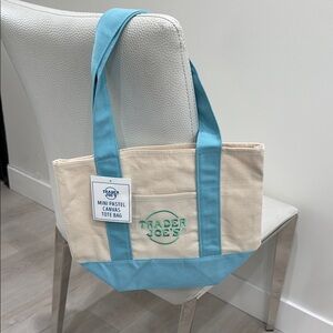 Trader Joe's Mini Pastel Canvas Tote Bag